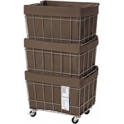 003373 [STACKING BASKET 3 with CASTER WASHABLE COVER Brown]