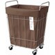 LAUNDRY SQUARE BASKET with CASTER 45L Brown 003073
