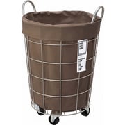 003076 [LAUNDRY ROUND BASKET with CASTER 33L Brown]
