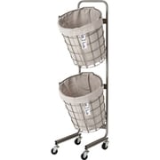 003328 [LAUNDRY ROUND BASKET DOUBLE with CASTER 25L 2BOX Light gray]