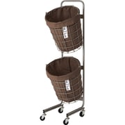 003328 [LAUNDRY ROUND BASKET DOUBLE with CASTER 25L 2BOX Brown]