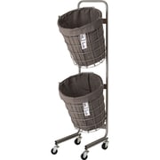 003328 [LAUNDRY ROUND BASKET DOUBLE with CASTER 25L 2BOX Dark gray]