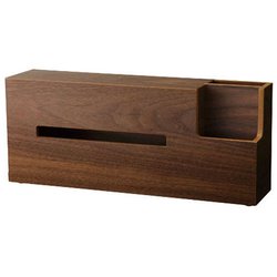 WOOD TISSUE CASE Walnut 000274