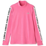 012-3267503-090-2 [ゴルフシャツ レディース 微塵ボーダーダブルフェイス 裏起毛 長袖 モックネック プルオーバー SP 2サイズ ピンク]