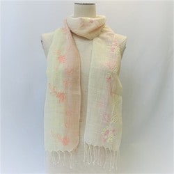 UV加工 綿ストール（刺繍） オレンジ IN-295718 GR