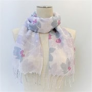 UV加工 綿ストール(花柄) パープル IN-295521 B