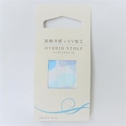 接触冷感×UV加工ハイブリッドストール(大花柄) ブルー IN-255657 B