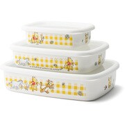 浅型角容器SML 3点セット プーさん 富士ホーロー DYP-3SF