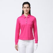 FJW-F23-S03 81171-L [リブニット長袖ストレッチシャツ レディース Lサイズ ピンク]