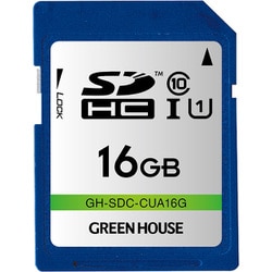 SDHCメモリーカード UHS-I クラス10 16GB GH-SDC-CUA16G