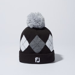 FH23BWPM-0 [23 eComfort アーガイルビーニー レディース フリー(55-57cm) ブラック]