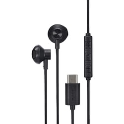 タイプC イヤホン マイク付き セミオープン型 インナーイヤータイプ 有線 コード 1.2m 通話対応 音量調整 【Xperia Google Pixel OPPO Reno iPad Android スマホ タブレット 他対応】 ブラック EHP-DF10IMBK
