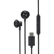 タイプC イヤホン マイク付き セミオープン型 インナーイヤータイプ 有線 コード 1.2m 通話対応 音量調整 【Xperia Google Pixel OPPO Reno iPad Android スマホ タブレット 他対応】 ブラック EHP-DF10IMBK