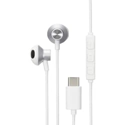 タイプC イヤホン マイク付き セミオープン型 インナーイヤータイプ 有線 コード 1.2m 通話対応 音量調整 【Xperia Google Pixel OPPO Reno iPad Android スマホ タブレット 他対応】 シルバー EHP-DF10IMSV