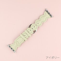 IQ-AW027B41-IV [Apple Watch 41/40/38mm用 ウェーブ 本革ベルト （027） アイボリー]