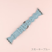 IQ-AW027B41-BL [Apple Watch 41/40/38mm用 ウェーブ 本革ベルト （027） スモーキーブルー]