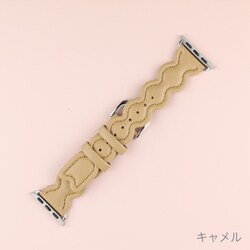 IQ-AW027B41-CA [Apple Watch 41/40/38mm用 ウェーブ 本革ベルト （027） キャメル]