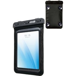 汎用タブレットケース AQUA PROOF 約7.0～8.3インチ対応 防水 IPX8 吸盤付き ブラック TB-WPSB08BK
