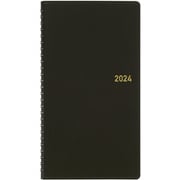 2024年 手帳 縦型 1月始まり ウィークリー ブラック 582-24