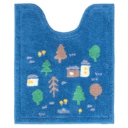 ナタルシーナリー トイレマットロング 約縦75cm×横63cm ネイビー