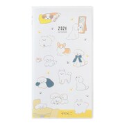 2024年 ポケットダイアリー スリム イヌ柄 22240006