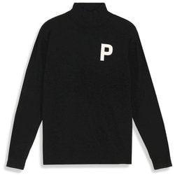 624879 [ゴルフ メンズ Pロゴリラックスハイネックニットセーター 01 プーマ ブラック M]