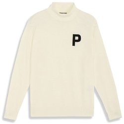 624879 [ゴルフ メンズ Pロゴリラックスハイネックニットセーター 03 ホワイトグロー S]