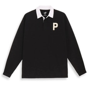 624880 [ゴルフ メンズ Pロゴミニワッフルストレッチ 長袖 ラガーポロシャツ 01 プーマ ブラック M]