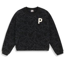 624884 [ゴルフ レディース Pロゴ モノグラム プリント フリースプルオーバー 01 プーマ ブラック XL]