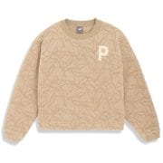 624884 [ゴルフ レディース Pロゴ モノグラム プリント フリースプルオーバー 03 アラバスター（ブラウン） XL]