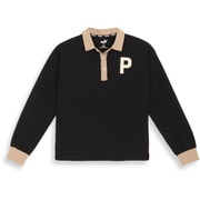 624897 [ゴルフ レディース Pロゴ ミニワッフル ストレッチ リラック 長袖 ラガーポロシャツ 01 プーマ ブラック L]