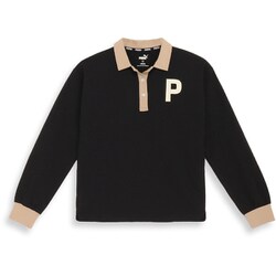 624897 [ゴルフ レディース Pロゴ ミニワッフル ストレッチ リラック 長袖 ラガーポロシャツ 01 プーマ ブラック XL]