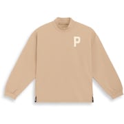 624898 [ゴルフ レディース Pロゴ ミニワッフル ストレッチ 長袖 モックネック 02 アラバスター（ブラウン） M]