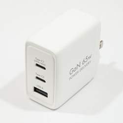 PD65W対応 窒化ガリウム採用 Type-C×2＋USB-A×1 白（ホワイト） ACUC2-65PGWH