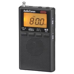 DSPポケットラジオ AM/FMステレオ ブラック RAD-P300S-K