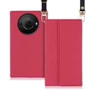 WORK22AO-RS-AR8P [AQUOS R8 pro用 クラッチバッグ風 スマホケース ロングストラップ＆カードポケット付き ダスティローズ]