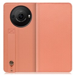 WORK23AO-FM-AR8P [AQUOS R8 pro用 ベルト付きの本革 スマホケース スタンド機能＆カードポケット付き フラミンゴ]