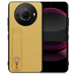 WORK26AO-YL-AR8P [AQUOS R8 pro用 本革 スマホケース ホールドベルト付き ジャスミンイエロー]