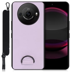 WORK37AO-PL-AR8P [AQUOS R8 pro用 首掛け スマホケース ネックストラップ付き ラベンダーパープル]