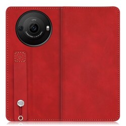 WORK42AO-RD-AR8P [AQUOS R8 pro用 ベルト付き スマホケース スタンド機能＆カードポケット付き ロイヤルレッド]