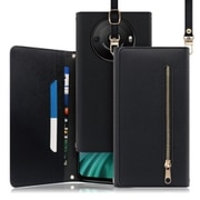WORK50AO-BK-AR8P [AQUOS R8 pro用 クラッチバッグ型スマホショルダーケース ロングストラップ＆カードポケット付き ブラック]
