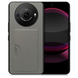 WORK28AO-GY-AR8P [AQUOS R8 pro用 PUレザー スマホケース カードポケット＆ストラップホール付き グレー]