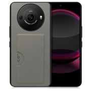 WORK28AO-GY-AR8P [AQUOS R8 pro用 PUレザー スマホケース カードポケット＆ストラップホール付き グレー]