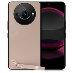 WORK33AO-CM-AR8P [AQUOS R8 pro用 本革 スマホケース ストラップ＆ストラップホール付き モンブランキャメル]