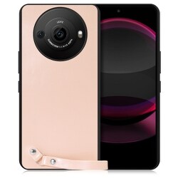 WORK33AO-PK-AR8P [AQUOS R8 pro用 本革 スマホケース ストラップ＆ストラップホール付き ピーチピンク]