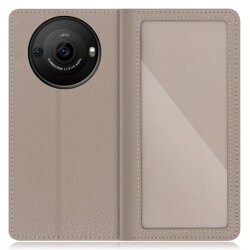 WORK35AO-GB-AR8P [AQUOS R8 pro用 本革 スマホケース カスタマイズ機能＆スタンド機能＆カードポケット付き グレージュ]