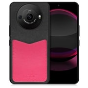 WORK49AO-BKPK-AR8P [AQUOS R8 pro用 PUレザー スマホケース ストラップホール＆カードポケット付き ブラックピンク]