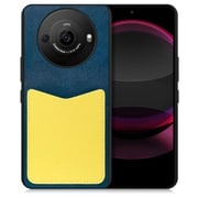 WORK49AO-NYYL-AR8P [AQUOS R8 pro用 PUレザー スマホケース ストラップホール＆カードポケット付き ネイビーイエロー]