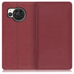 WORK10AO-RD-AR8 [AQUOS R8用 本革 スマホケース スタンド機能＆カードポケット付き ワインレッド]