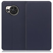 WORK16AO-NY-AR8 [AQUOS R8用 本革 スマホケース スタンド機能＆カードポケット付き ネイビー]
